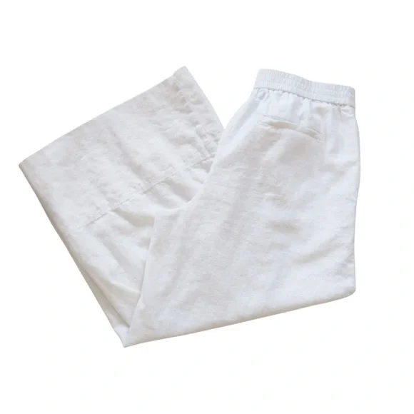 Banana Republic Factory Elegant White Wide-Leg Crop Pants - Picture 5 of 13